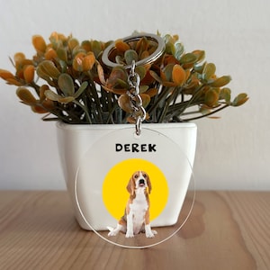 Beagle Keychain, Custom Acrylic Beagle Keychain, Beagle Gift, Personalized gift for Her, Gift for Him, Christmas Gift, Beagle lover GK46