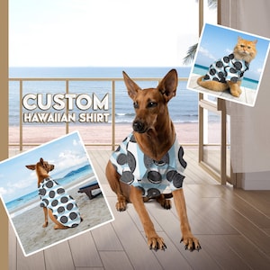 Personalized Pet Clothes, Hawaiian Face Shirt, Hawaiian Pet Shirt, Hawaiian Shirt, Aloha Style Cat Shirt, Dog Aloha shirt, Custom Dog Shirt