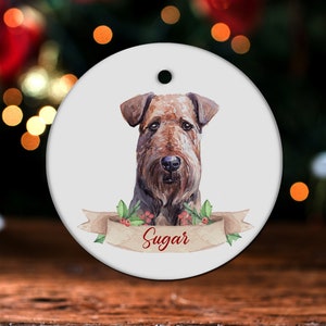 Airedale Terrier Ornament, Airedale Terrier Christmas Tree Decor, Airedale Terrier Owner Gift GH2