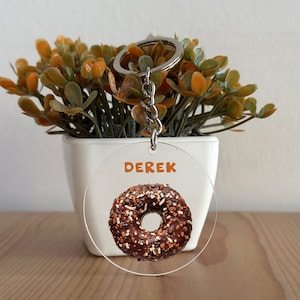 Custom Acrylic Doughnut Keychain, Doughnut Keychain, Doughnut Gift, gift for Her, Gift for Him, Doughnut lover, Christmas Gift GK216