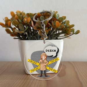 Custom Acrylic Detective Keychain, Detective Keychain, Detective Gift, gift for Her, Gift for Him, Christmas Gift, Detective Promotion GK202