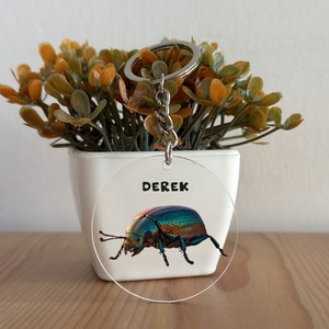 Brelok do kluczy Beetle, niestandardowy akrylowy brelok Beetle, prezent Beetle, spersonalizowany prezent dla niej, prezent dla niego, prezent świąteczny, miłośnik Beetle GK55