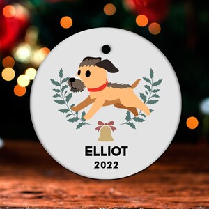 Border Terrier Christmas Ornament, Personalized Border Terrier Ornament, Border Terrier Gift, Border Terrier Christmas Tree Decor GO18