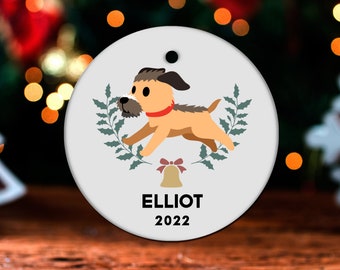 Border Terrier Christmas Ornament, Personalized Border Terrier Ornament, Border Terrier Gift, Border Terrier Christmas Tree Decor GO18