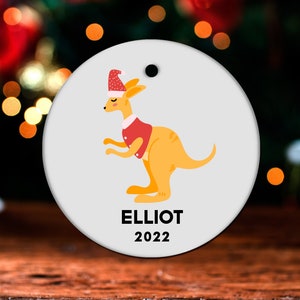 Kangaroo Christmas Ornament, Personalized Kangaroo Ornament, Kangaroo Gift, Kangaroo Christmas Tree Decor, Kangaroo Decoration Present GO209