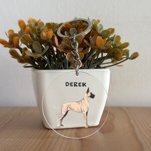 Great Dane Keychain, Great Dane Gift, Great Dane Key Ring, Chritstmas Gift, Birthday Gift, Great Dane Themed GK298