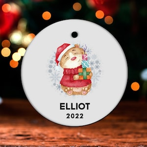 Hamster Christmas Ornament, Personalized Hamster Ornament, Hamster Gift, Hamster Christmas Tree Decor, Hamster Decoration, Present GO356