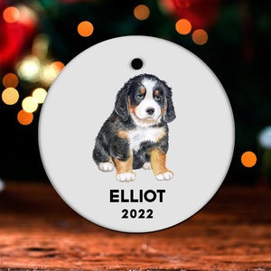 Bernese Mountain Dog Christmas Ornament, Personalized Bernese Ornament, Bernese Gift, Bernese Christmas Tree Decor, Bernese Decoration GO60