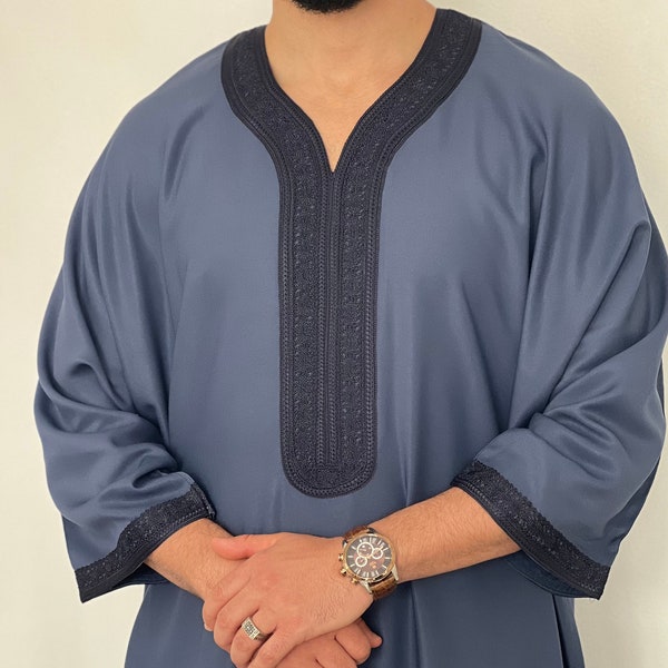 Djellaba marocaine Thobe de qualité supérieure, Jubbah, kandora, caftan