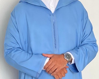 Hooded/Djellaba cotton light material (sky blue)Moroccan thobe