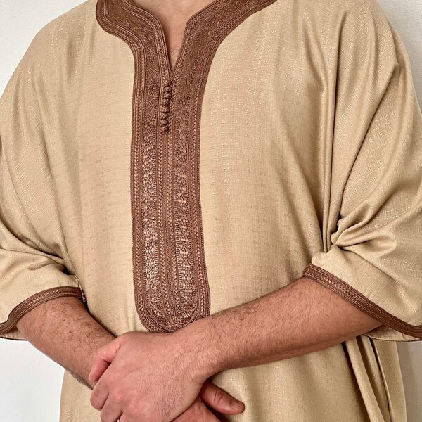 Thobe Linen blend ! Moroccan Thobe djellaba, Jubbah, Thobe, kandora, Kaftan