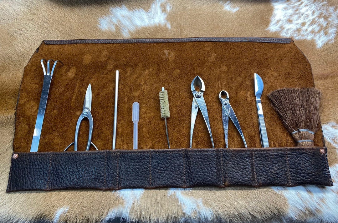 The omaha Leather Bonsai Tool Roll Etsy