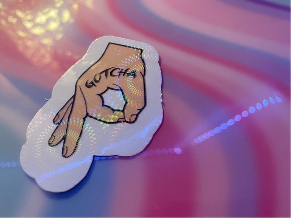 Gotcha Circle Game Hand Fingers Holographic Sticker - Etsy