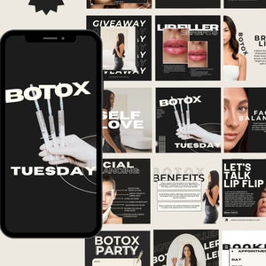 Botox and Filler Instagram Posts, Skincare Instagram templates, Nurse Injector Templates, Botox Templates, Medspa Templates Beauty Cosmetic