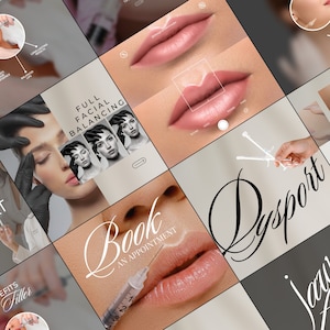 Botox en filler Instagram, Skincare Instagram-sjablonen, verpleegkundige injector-sjablonen, Botox-sjablonen, Medspa-sjabloon, Canva-sjabloon schoonheid