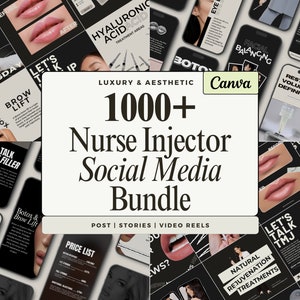 Botox and Filler Instagram Template, Nurse Injector Templates, Medspa Template, Skincare Social Media Post, Aesthetic Nurse, CANVA Templates