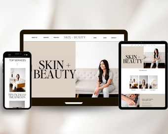Aesthetic Website Template, Skincare, Beauty, Showit Website