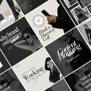 Social Media Templates Canva, Coaching Instagram Templates, Social Media Manager Template, Digital Marketing, Aesthetic Instagram Templates