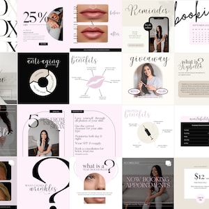 Botox en filler Instagram-berichten, Instagram-sjablonen huidverzorging, verpleegkundige injector-sjablonen, Botox-sjablonen, Medspa Beauty Cosmetic Esthetic
