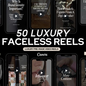Faceless Reels Digital Marketing | Social Media Templates Canva, Coach Instagram Reels, Instagram Video Reels, Instagram Template, Luxury