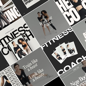 Fitness Coach Instagram Template, Health Coach, Social Media Template, Nutrition Coach, Personal Trainer, Health and Wellness Coach, CANVA