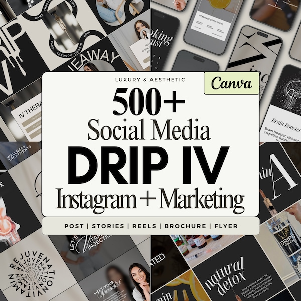 IV Therapy Instagram Templates: Nurse Injector Social Media (Canva)