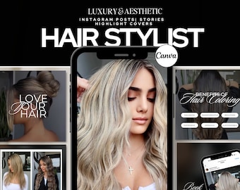 Instagram-sjablonen voor kapper: sociale media voor luxe salons (Canva)