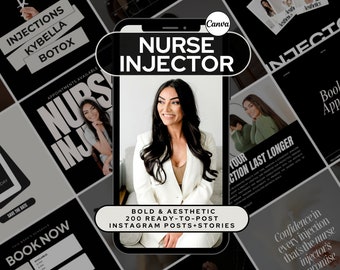 Nurse Injector Instagram Templates: Medspa Social Media (CANVA) Medspa