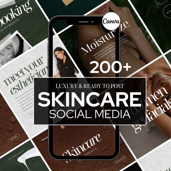 Hautpflege Instagram Templates: Kosmetikerin Medspa Social Media (Canva)
