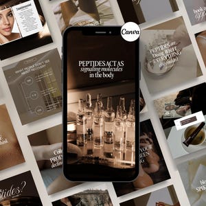 Peptide Therapy Instagram Templates | Medspa Social Media | Nurse Injector | Medical Aesthetics |GLP-1 Weight Loss | Peptide Storage | CANVA