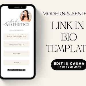 Canva Link in Bio Template, Instagram Landing Page, Instagram Skincare Template, Instagram Template Canva, Link in Bio Template, Skincare