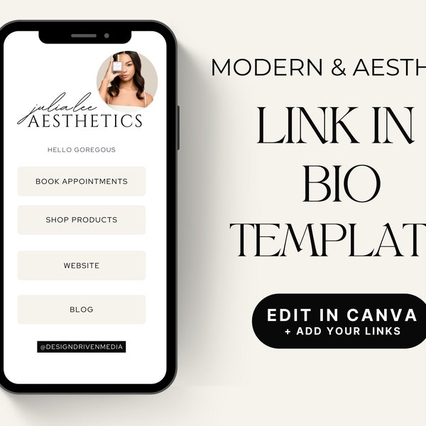 Canva Link in Bio Template, Instagram Landing Page, Instagram Skincare Template, Instagram Template Canva, Link in Bio Template, Skincare