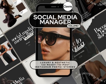 Social Media Templates Canva, Coaching Instagram Templates, Social Media Manager Template, Digital Marketing, Aesthetic Instagram Templates