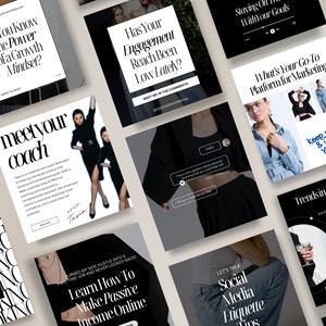 Social Media Manager Instagram Templates, Social Media Manager Templates, SMM, SMM Instagram Canva, Aesthetic Social Media Strategy Template
