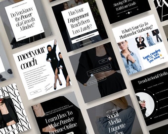 Social Media Manager Instagram Templates, Social Media Manager Templates, SMM, SMM Instagram Canva, Aesthetic Social Media Strategy Template