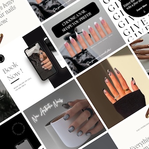 Nail Technician Instagram Post Templates: Social Media Branding (Canva)