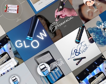 Plantillas para el cuidado de la piel, plantillas para redes sociales Canva, plantillas para Instagram sobre el cuidado de la piel, Hydrafacial, plantillas para Instagram de esteticista, publicaciones de Instagram