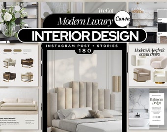Interior Design Instagram Templates: Mood Board, Luxury Design (Canva)