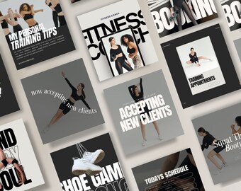 Fitness Coach Instagram Template, Health Coach, Social Media Template, Nutrition Coach, Personal Trainer, Health and Wellness Coach, CANVA