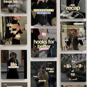 Instagram Canva Templates Bundle | Trendy Social Media Posts, Carousels & Stories | Content Creator, UGC, Influencers, SMM, Aesthetic, Kit