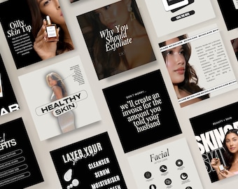 Skincare Instagram Templates: Medspa Social Media Posts (CANVA)