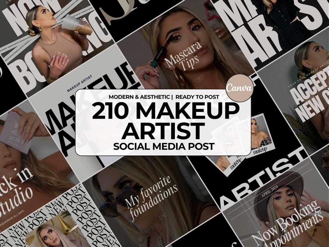 Makeup Artist Instagram Templates: Luxury MUA Social Media (canva ...