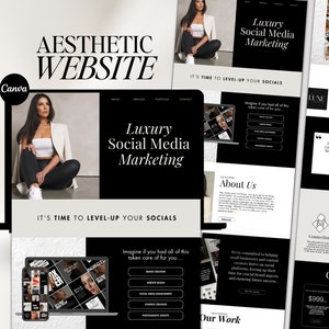Social Media Manager Website Template: Luxury Canva Design