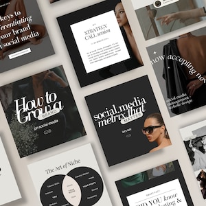 Social Media Manager Instagram Templates, Social Media Manager Templates, SMM, SMM Instagram Canva, Aesthetic Social Media Strategy Template