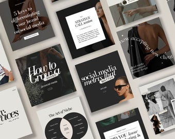 Social Media Manager Instagram Templates, Social Media Manager Templates, SMM, SMM Instagram Canva, Aesthetic Social Media Strategy Template