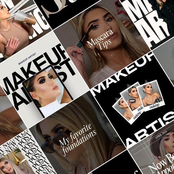 Makeup Artist Instagram Template | Luxury, MUA Quotes | MUA Post | Canva Template | Social Media Templates Canva | Beauty Salon | Modern