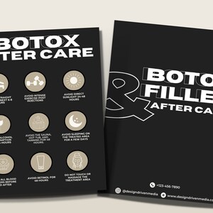 Botox and Filler Aftercare, Nurse Injector Template, Medspa Template Canva, Botox templates, Filler posts Aesthetic, Beauty Post Instagram