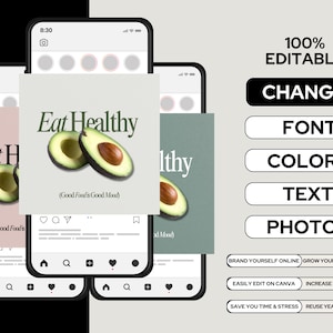 Holistic Coach Instagram Templates, Wellness Coach Templates, Nutritionist Social Media Posts, Health Coach Post, Holistic Coach Post, Canva Templates, Nutrition Coach Instagram, Aesthetic Instagram Templates, Modern Instagram Templates, Luxury Post