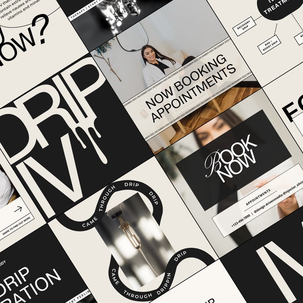 IV Therapy Instagram Templates: Nurse Injector Marketing (Canva)