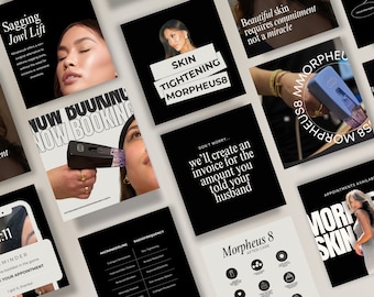 Skincare Instagram Templates, Skincare Instagram Post, Esthetician Template, Medspa Templates, Dermatology Templates, Skincare Stories CANVA